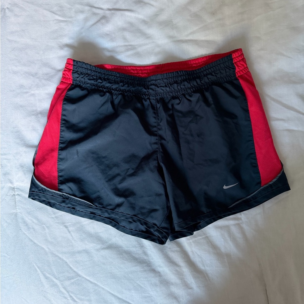 Nike Women's Blue and Red Sports Shorts